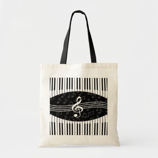 Tote Bag Notes de musique élégante Clé de fer et touches de (Devant)