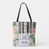 Tote Bag notes de musique florales piano (Dos)