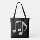 Tote Bag Notes de musique noir et blanc (Dos)