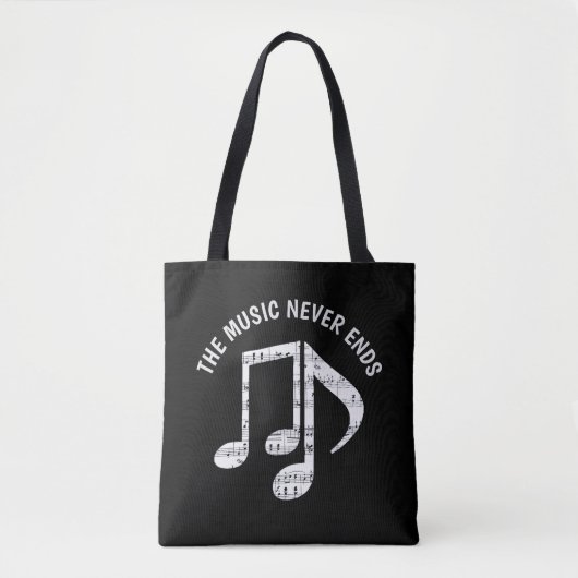 Tote Bag Notes de musique noire (Devant)