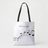 Tote Bag Notes de musique personnalisées sur fond blanc chi (Devant)