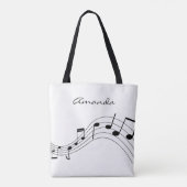 Tote Bag Notes de musique personnalisées sur fond blanc chi (Dos)