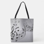 Tote Bag Notes de musique sur argent (Devant)