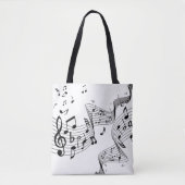 Tote Bag Notes de musique sur fond blanc (Devant)