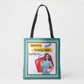 Tote Bag Notes de soins infirmiers rétro Pinup_ (Devant)