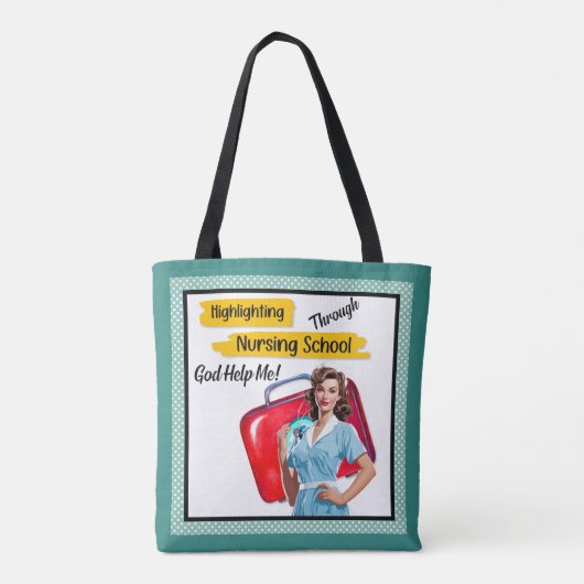 Tote Bag Notes de soins infirmiers rétro Pinup_ (Dos)