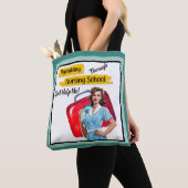 Tote Bag Notes de soins infirmiers rétro Pinup_ (De près)