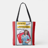Tote Bag Notes de soins infirmiers rétro Pinup_ (Dos)