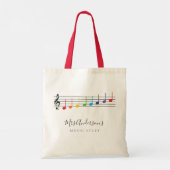 Tote Bag Notes musicales Appréciation de l'enseignant de mu (Dos)