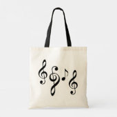 Tote Bag Notes musicales avec son nom (Dos)