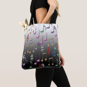 Tote Bag Notes musicales colorées (De près)