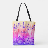 Tote Bag Notes musicales colorées Personnalisées (Dos)