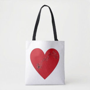 Tote Bag Notes musicales dans le coeur, Fourre-tout