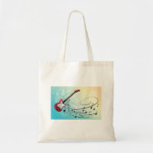 Tote Bag Notes musicales de guitare électrique (Devant)