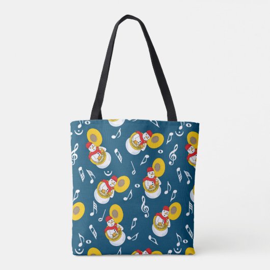 Tote Bag Notes musicales de Tuba Snowman (Dos)