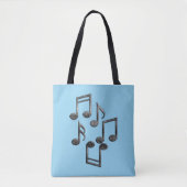 Tote Bag Notes musicales en Parties scintillant noire (Devant)