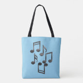 Tote Bag Notes musicales en Parties scintillant noire (Dos)
