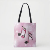 Tote Bag Notes musicales florales Pink Snowflakes (Devant)