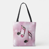 Tote Bag Notes musicales florales Pink Snowflakes (Dos)