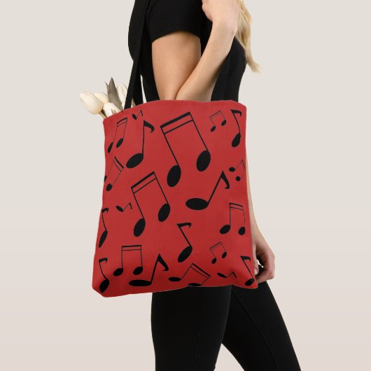 Tote Bag Notes musicales noires (De près)