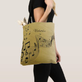 Tote Bag Notes musicales Or brossé (De près)