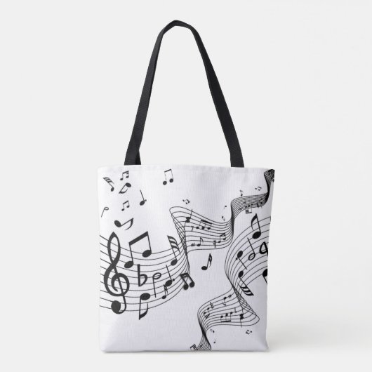 Tote Bag Notes musicales sur le blanc (Dos)