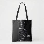 Tote Bag Notes musicales triées noir et blanc (Devant)