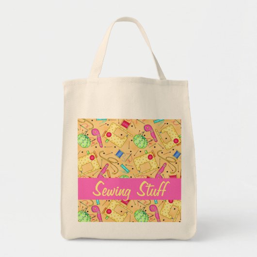 Tote Bag Notions de couture Jaune Art Couture Personnalisée (Devant)