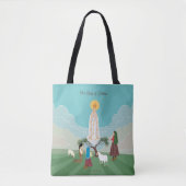 Tote Bag Notre-Dame de Fatima et les trois bergers (Devant)