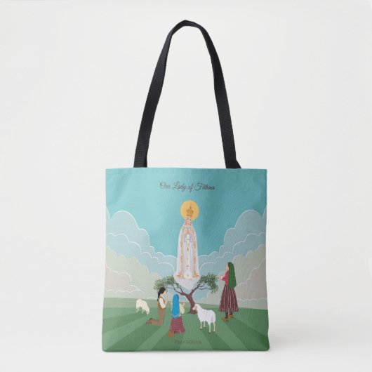 Tote Bag Notre-Dame de Fatima et les trois bergers (Devant)