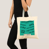 Tote Bag "Notre Langue" sarcelle (Devant (produit))