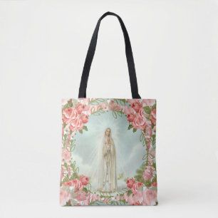 Tote Bag Notre Madame des roses de Fatima w/Pink