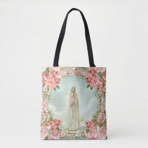 Tote Bag Notre Madame des roses de Fatima w/Pink