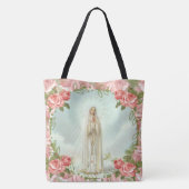 Tote Bag Notre Madame des roses roses de Fatima (Dos)