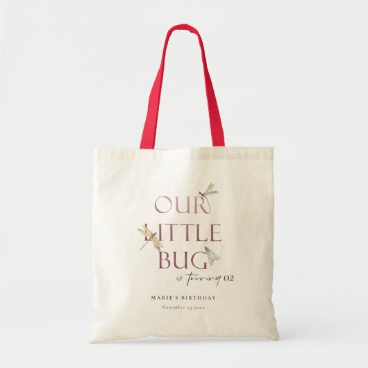 Tote Bag Notre Petite libellule rose Bug N'Importe Quel Âge (Devant)