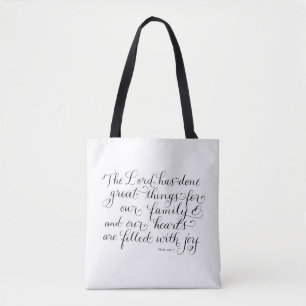 Tote Bag Notre vers inspiré de typographie de famille