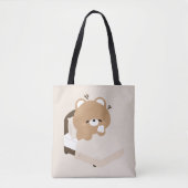 Tote Bag Nounours Brun Fatigué Mignon (Devant)