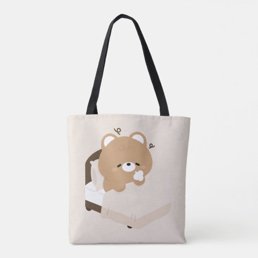 Tote Bag Nounours Brun Fatigué Mignon (Dos)