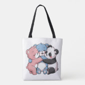 Tote Bag Nounours mignons avec Panda (Dos)