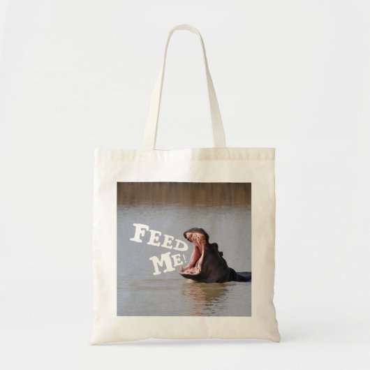 Tote Bag Nourris-moi ! Hippo Funny (Devant)
