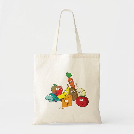 Tote Bag Nourriture Drôle Avec Visages (Devant)