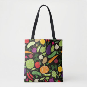 Tote Bag Nourriture sur un arrière - plan noir