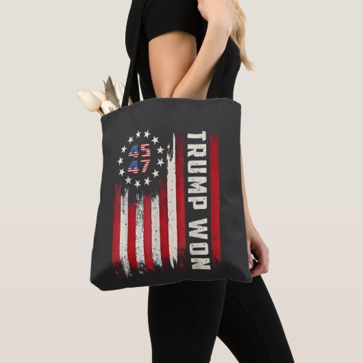 Tote Bag Nous avons gagné TRUMP INAUGURATION Drapeau améric (De près)