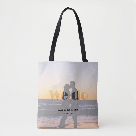 Tote Bag Nous le faisons - Romantique coucher de soleil mar (Devant)