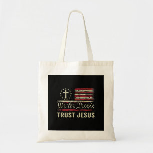 Tote Bag Nous Le Peuple Confiance Jésus - USA Drapeau Chris