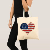 Tote Bag Nous Le Peuple Le Coeur Du Drapeau Américain (Devant (produit))