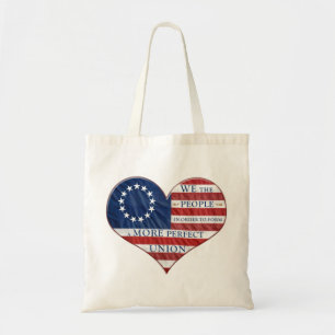 Tote Bag Nous Le Peuple Le Coeur Du Drapeau Américain