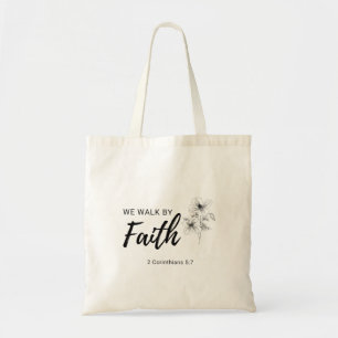 Tote Bag Nous Marchons Par La Foi Bible Chrétienne Écriture