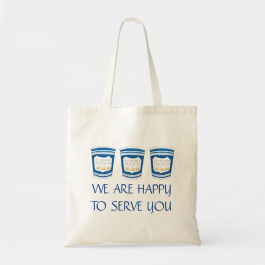 Tote Bag Nous Sommes Heureux De Vous Servir NYC Greek Coffe (Devant)