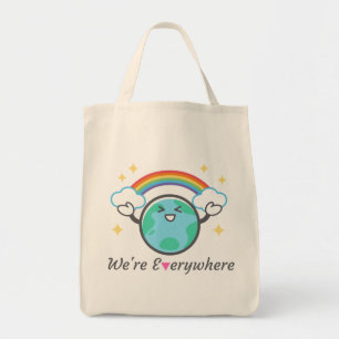 Tote Bag Nous sommes partout Pink Triangle Pearl Celluloid